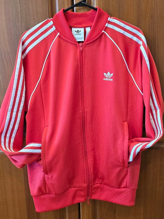 adidas Other - adidas classic red with white stripes, jogger jacket medium